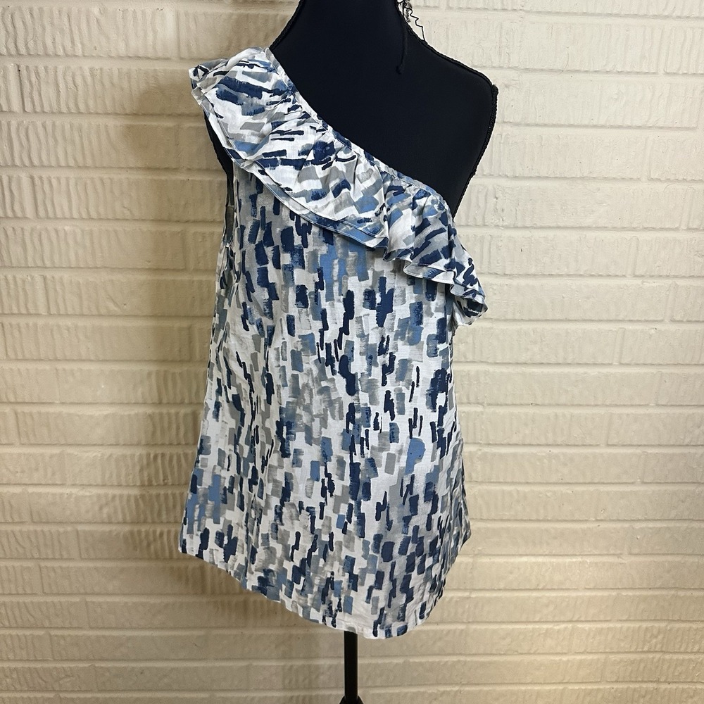 NWT Tommy Bahama Relax Womens Silk Blend Sevilla Falls Top Blue Watercolor Sz L